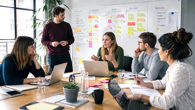 Team bespreekt werkdruk en werkzaamheden tijdens een overleg